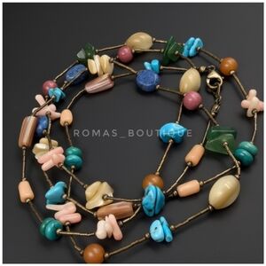 Unique Vintage Multistone sterling silver long length n…